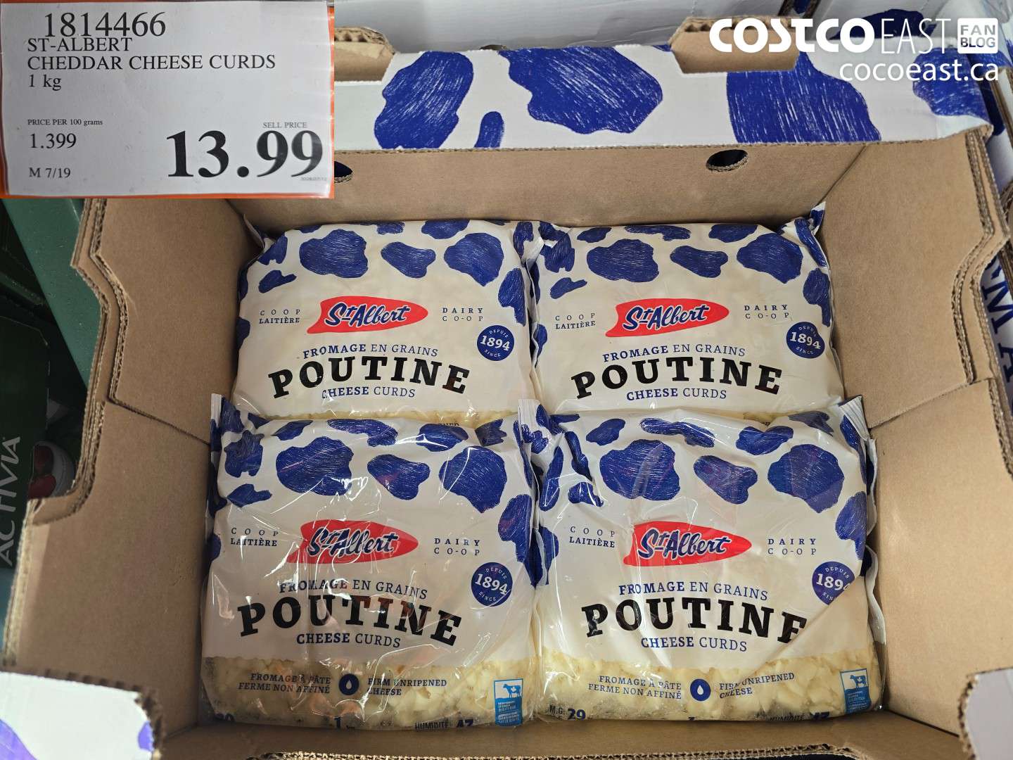 1814466 ST-ALBERT CHEDDAR CHEESE CURDS 1 KG $13.99