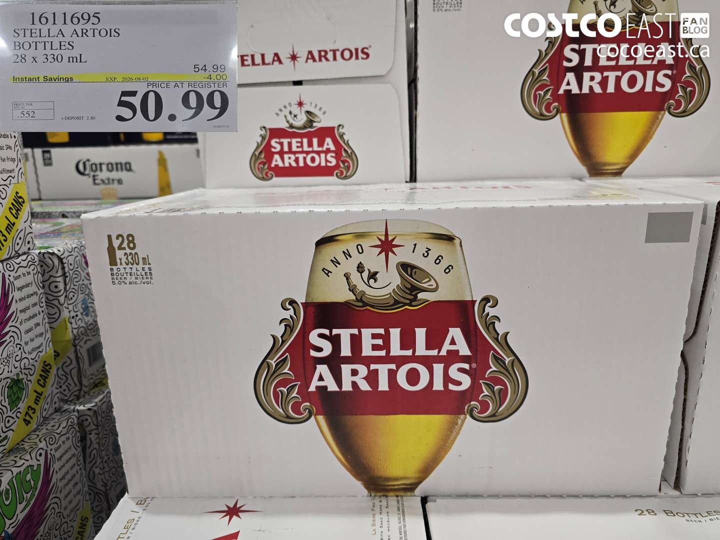 1611695 STELLA ARTOIS BOTTLES 28 X 330 ML ($4.00 INSTANT SAVINGS EXPIRES ON 2026-08-02) $50.99