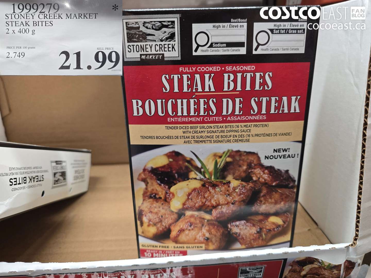 1999279 STONEY CREEK MARKET STEAK BITES 2 X 400 G $21.99