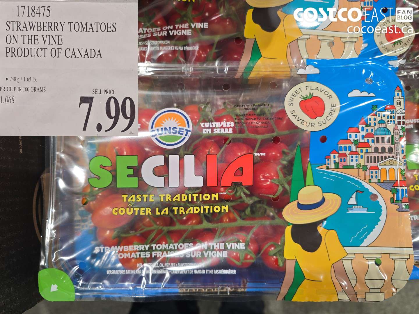 1718475 STRAWBERRY TOMATOES ON THE VINE PRODUCT OF CANADA $7.99