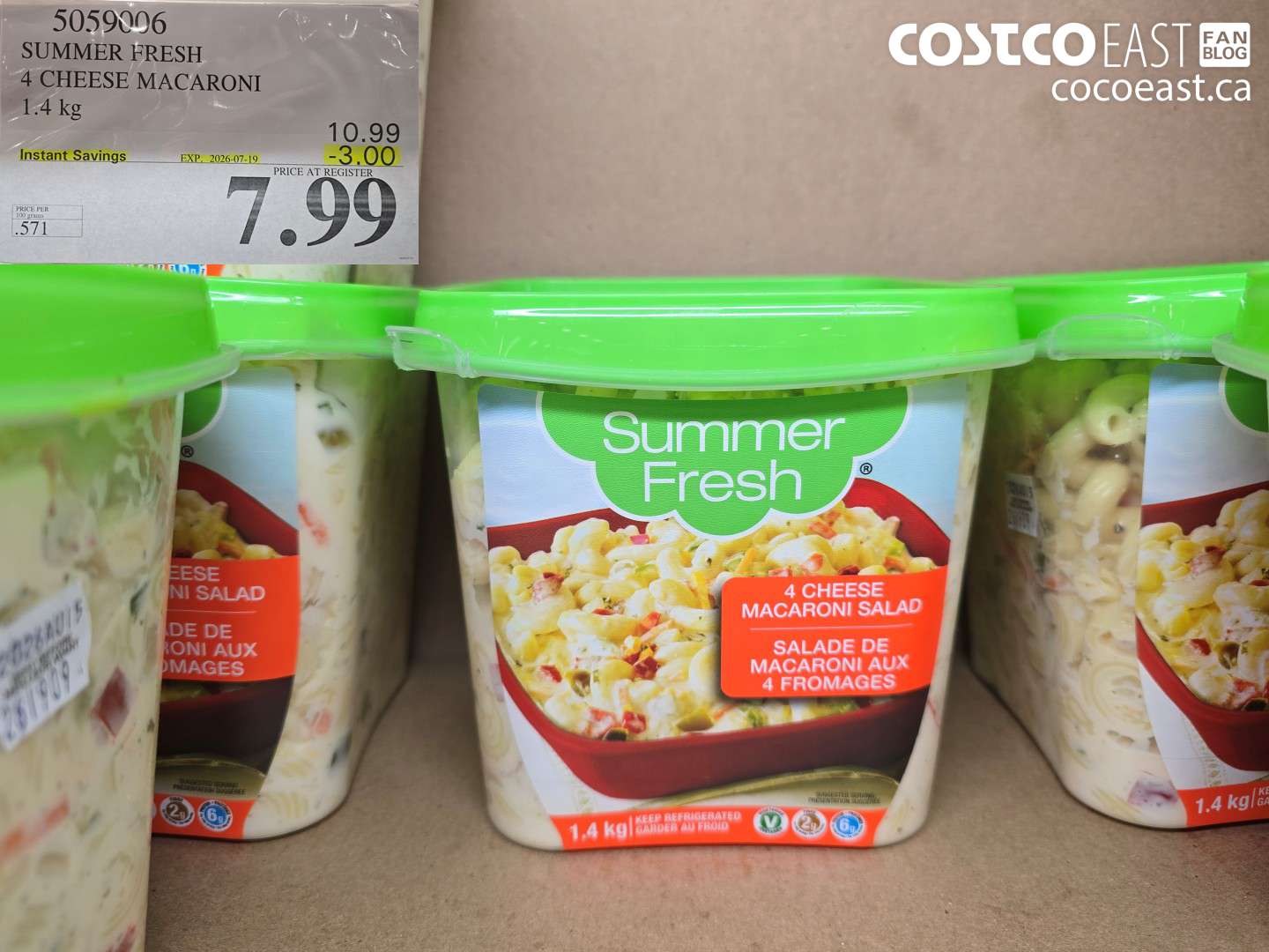 5059006 SUMMER FRESH 4 CHEESE MACARONI 1.4 KG ($3.00 INSTANT SAVINGS EXPIRES ON 2026-07-19) $7.99
