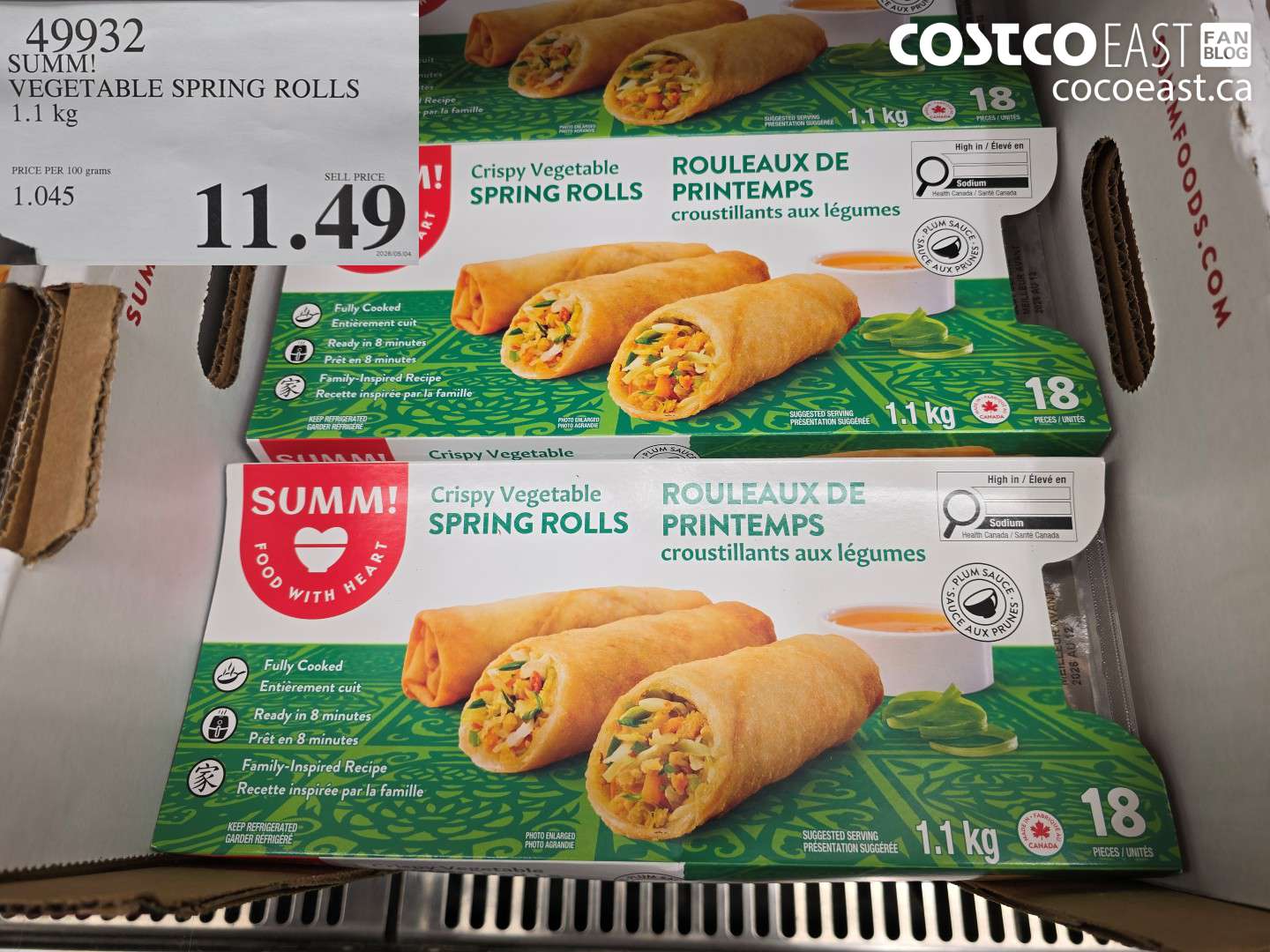49932 SUMM! VEGETABLE SPRING ROLLS 1.1 KG $11.49
