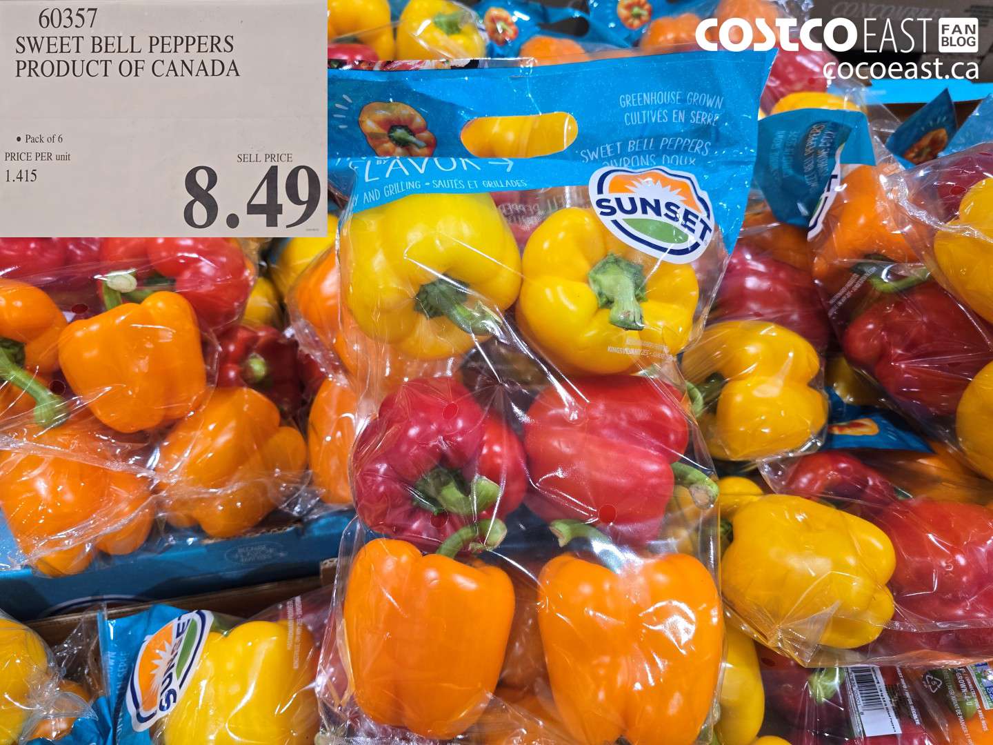 60357 SWEET BELL PEPPERS PRODUCT OF CANADA $8.49
