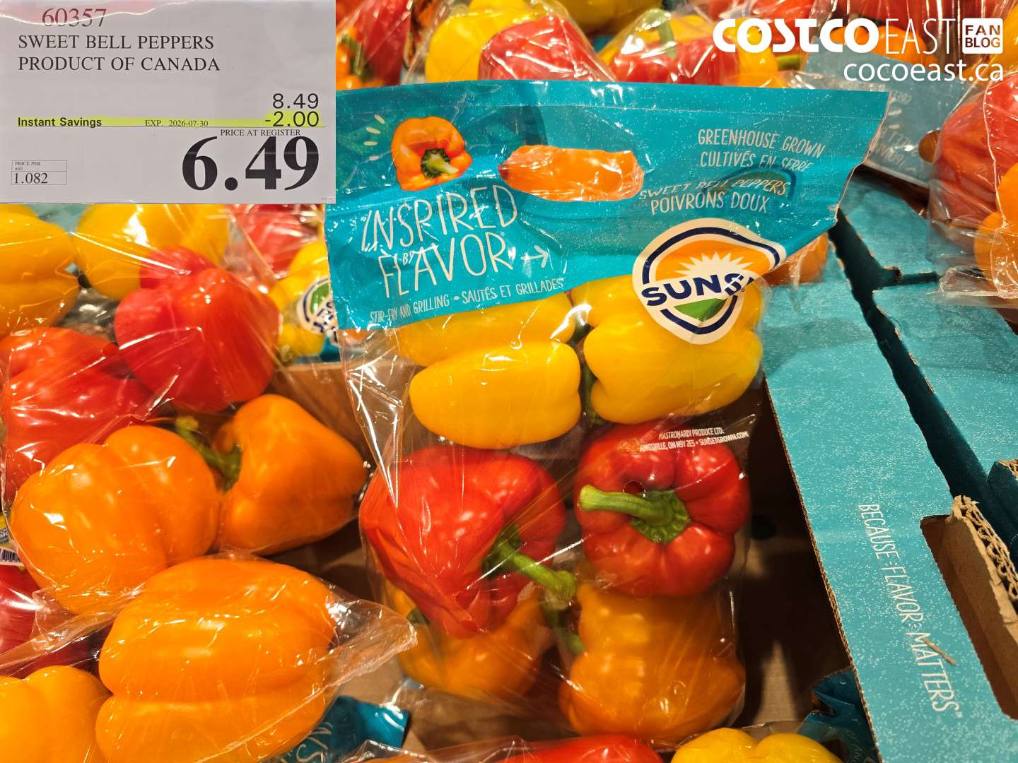 60357 SWEET BELL PEPPERS PRODUCT OF CANADA ($2.00 INSTANT SAVINGS EXPIRES ON 2026-07-30) $6.49