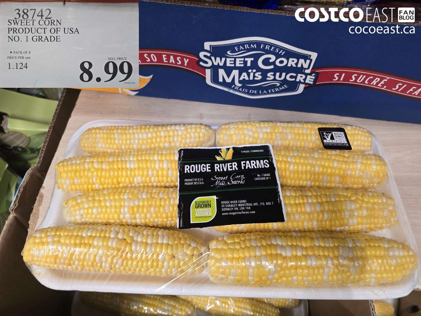 38742 SWEET CORN PRODUCT OF USA NO. 1 GRADE $8.99