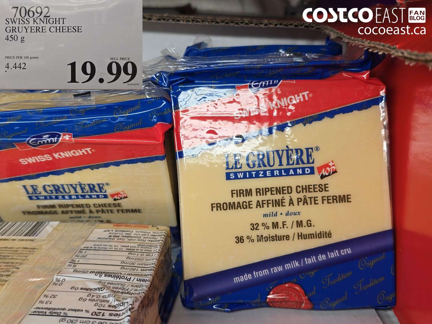 70692 SWISS KNIGHT GRUYERE CHEESE 450 G $19.99