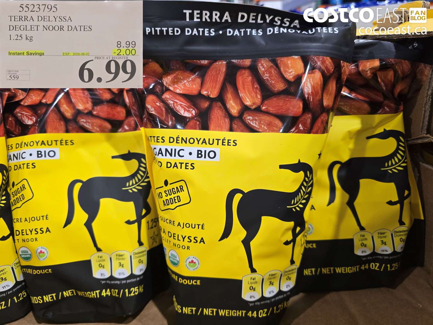 5523795 TERRA DELYSSA DEGLET NOOR DATES 1.25 KG ($2.00 INSTANT SAVINGS EXPIRES ON 2026-08-02) $6.99