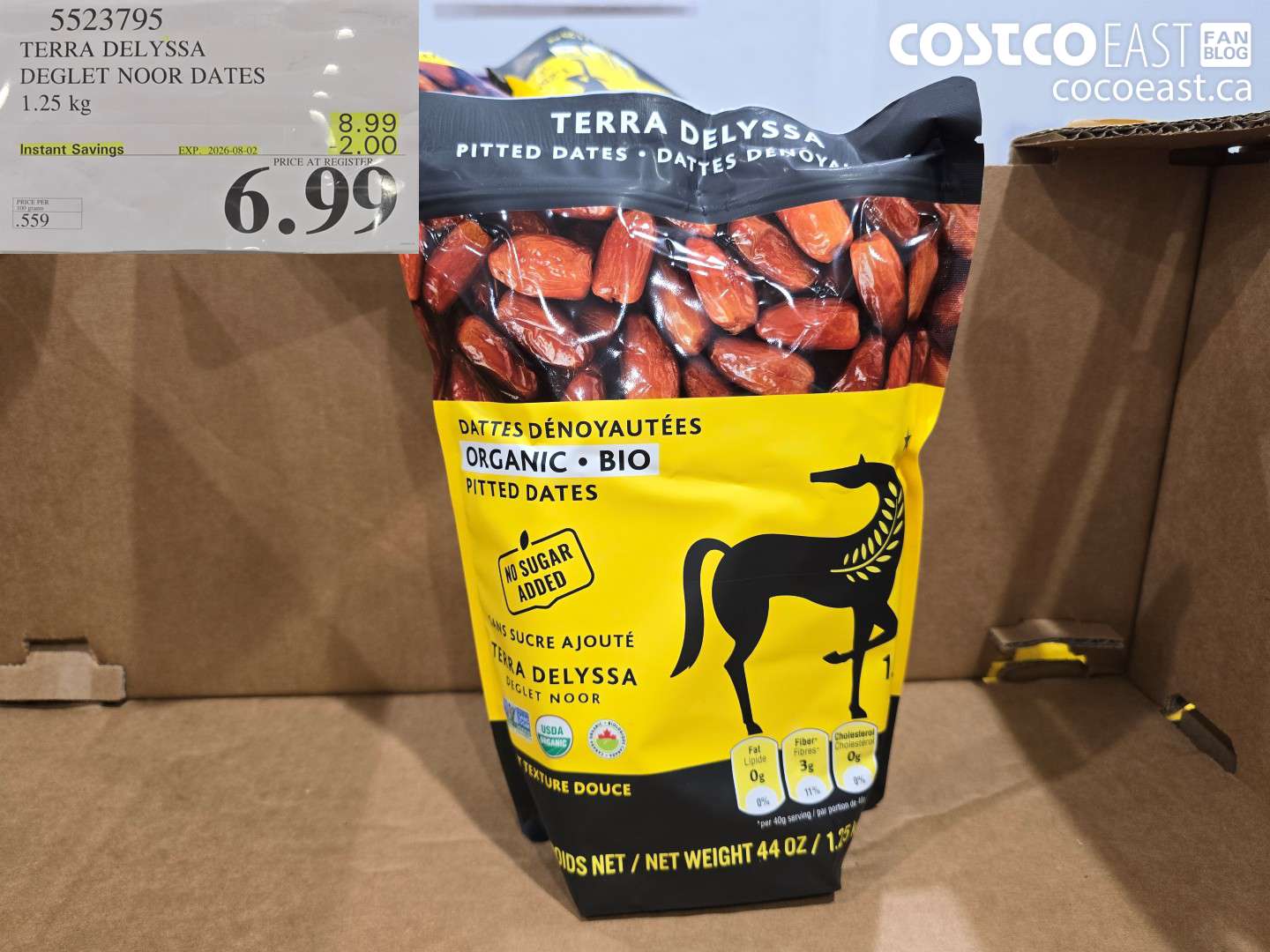 5523795 TERRA DELYSSA DEGLET NOOR DATES 1.25 KG ($2.00 INSTANT SAVINGS EXPIRES ON 2026-08-02) $6.99