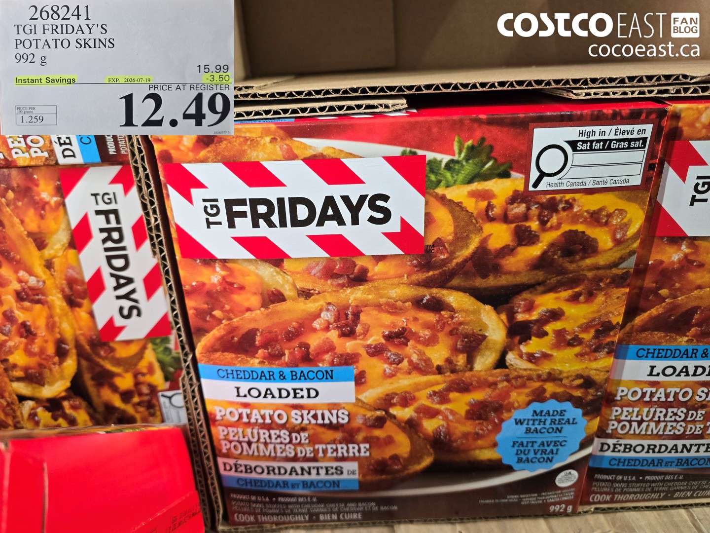 268241 TGI FRIDAY'S POTATO SKINS 992 G ($3.50 INSTANT SAVINGS EXPIRES ON 2026-07-19) $12.49