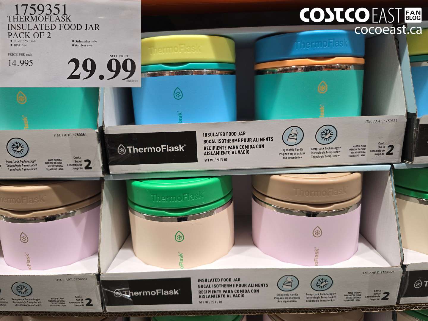 1759351 THERMOFLASK INSULATED FOOD JAR PACK OF 2 $29.99