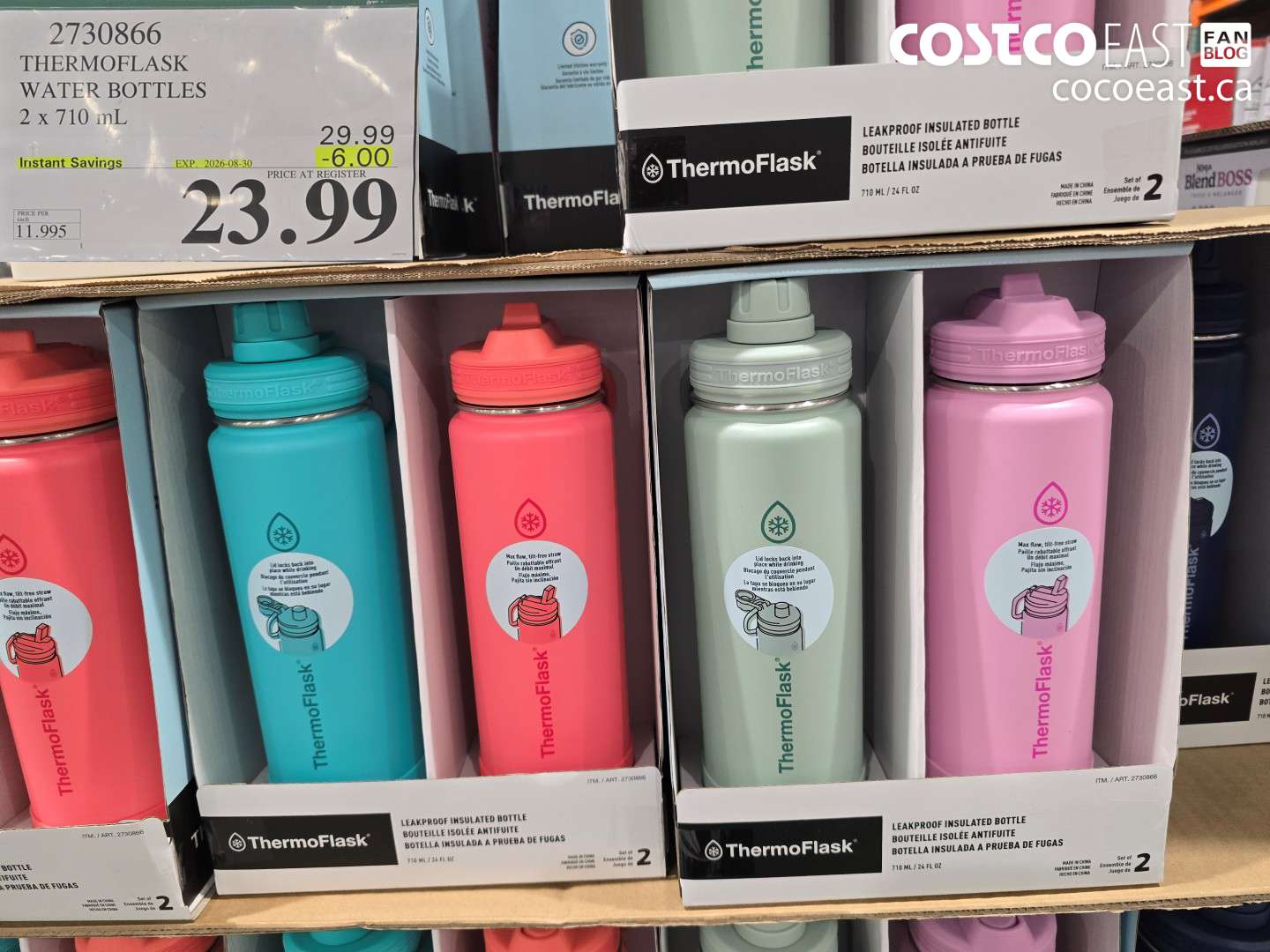 2730866 THERMOFLASK WATER BOTTLES 2 X 710 ML ($6.00 INSTANT SAVINGS EXPIRES ON 2026-08-30) $23.99
