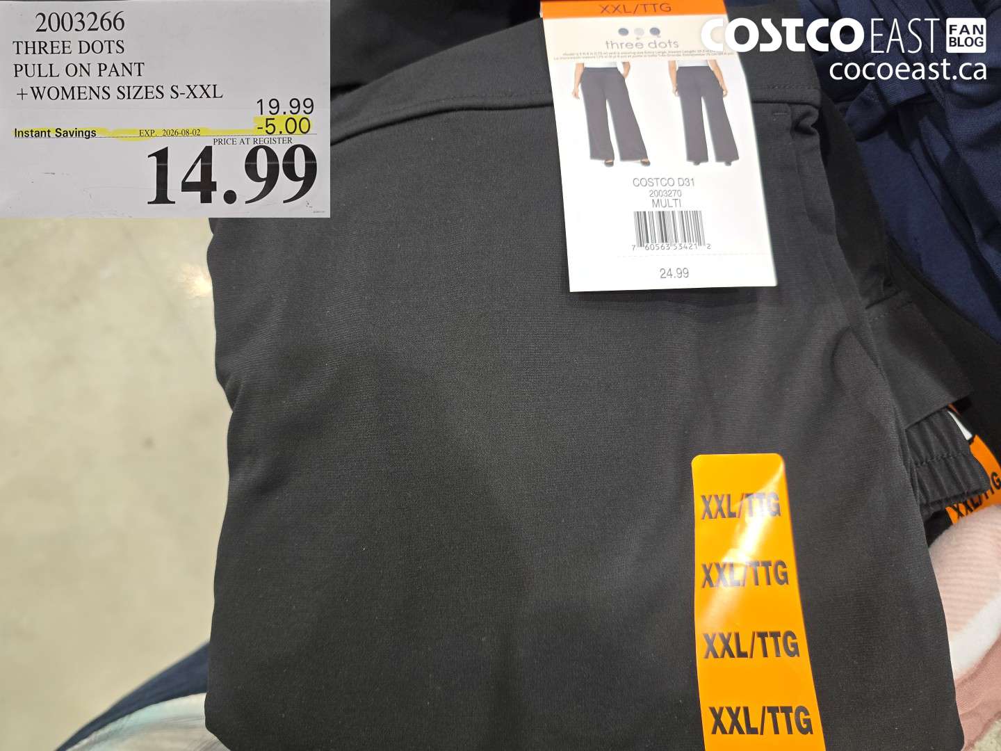 2003266 THREE DOTS PULL ON PANT + WOMENS SIZES S-XXL ($5.00 INSTANT SAVINGS EXPIRES ON 2026-08-02) $14.99