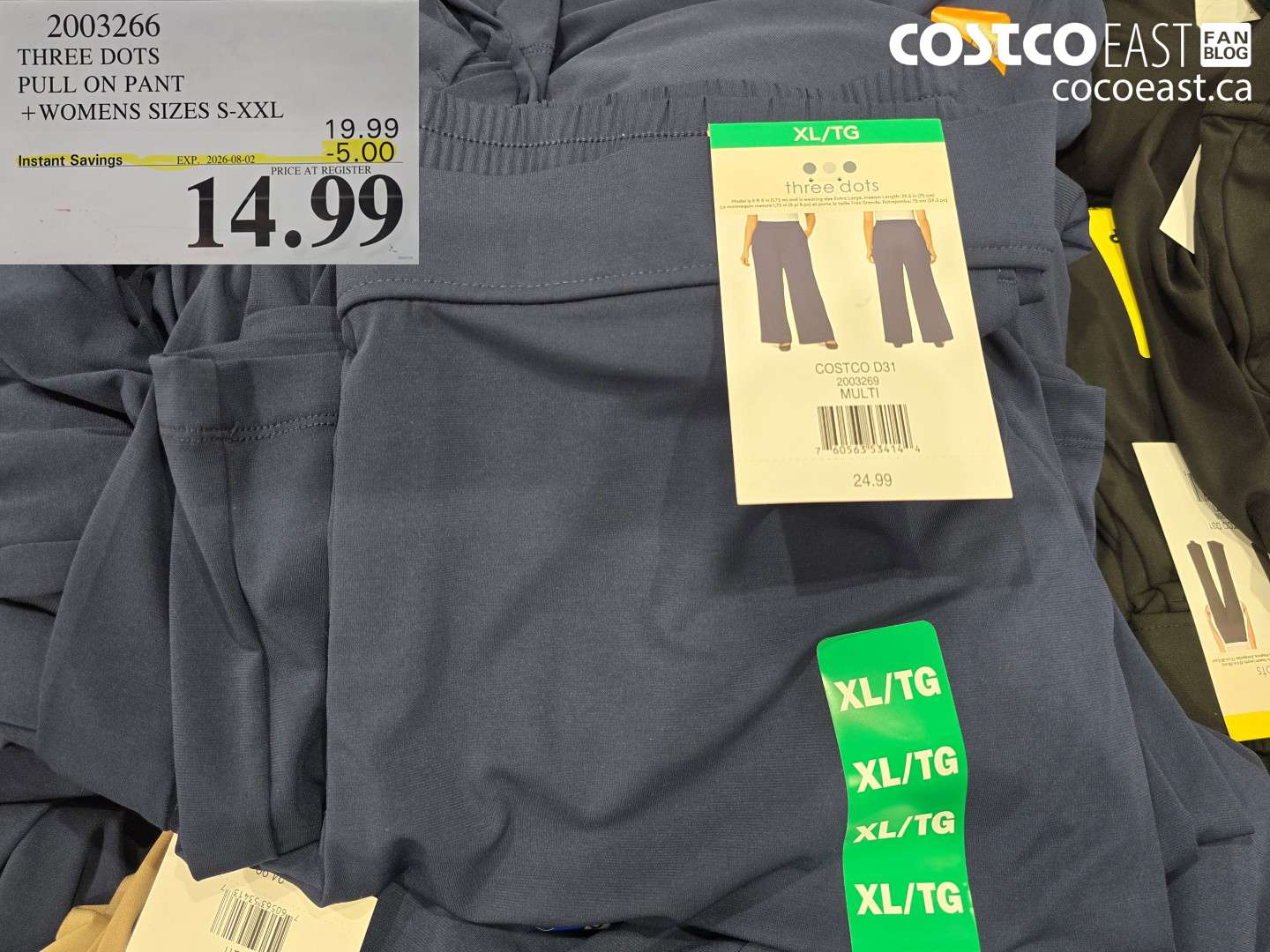 2003266 THREE DOTS PULL ON PANT + WOMENS SIZES S-XXL ($5.00 INSTANT SAVINGS EXPIRES ON 2026-08-02) $14.99