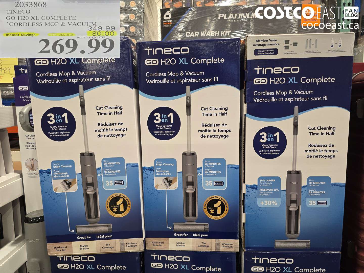 2033868 TINECO GO H20 XL COMPLETE CORDLESS MOP & VACUUM ($80.00 INSTANT SAVINGS EXPIRES ON 2026-08-02) $269.99