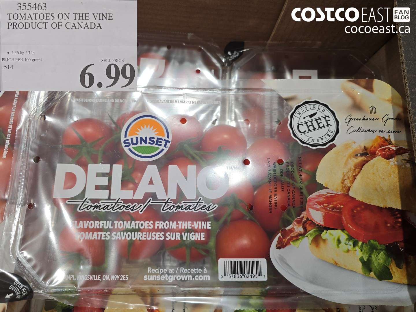 355463 TOMATOES ON THE VINE PRODUCT OF CANADA $6.99