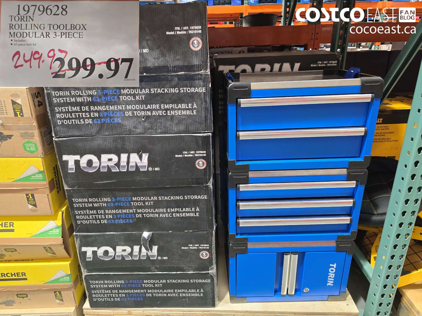 1979628 TORIN ROLLING TOOLBOX MODULAR 3-PIECE $299.97