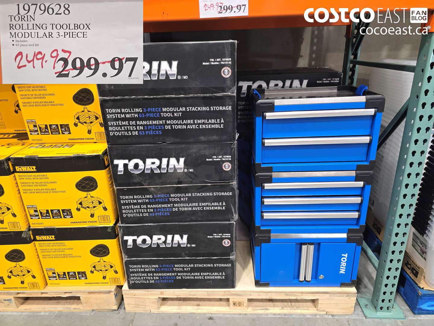 1979628 TORIN ROLLING TOOLBOX MODULAR 3-PIECE $249.97