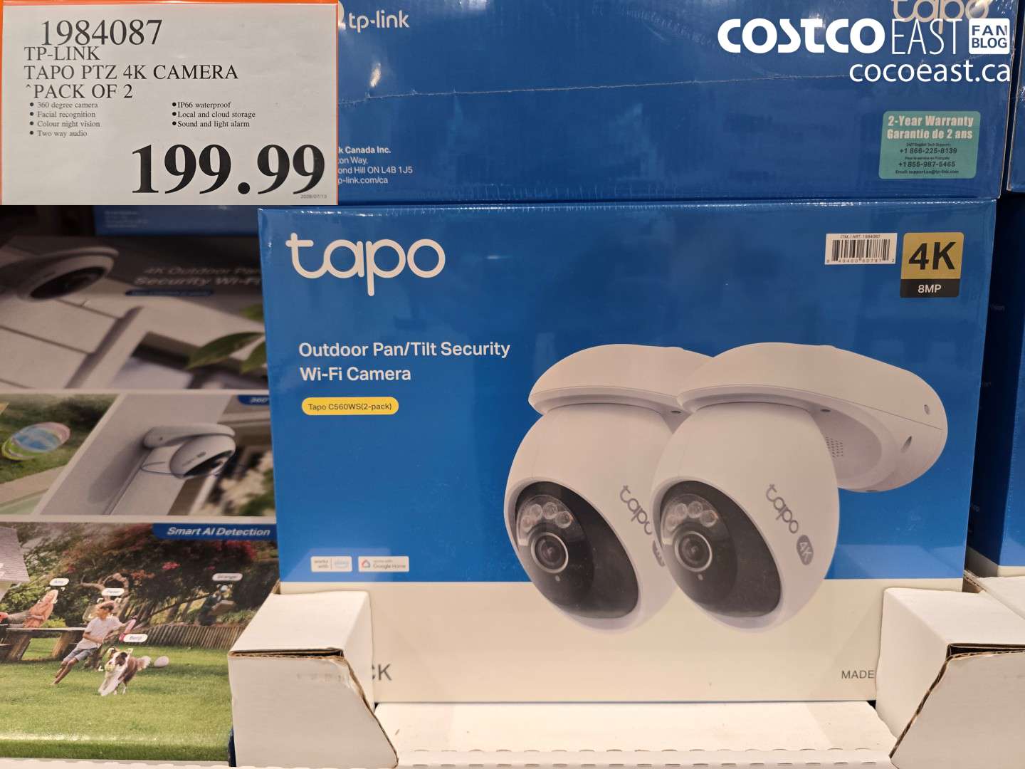 1984087 TP-LINK TAPO PTZ 4K CAMERA PACK OF 2 $199.99