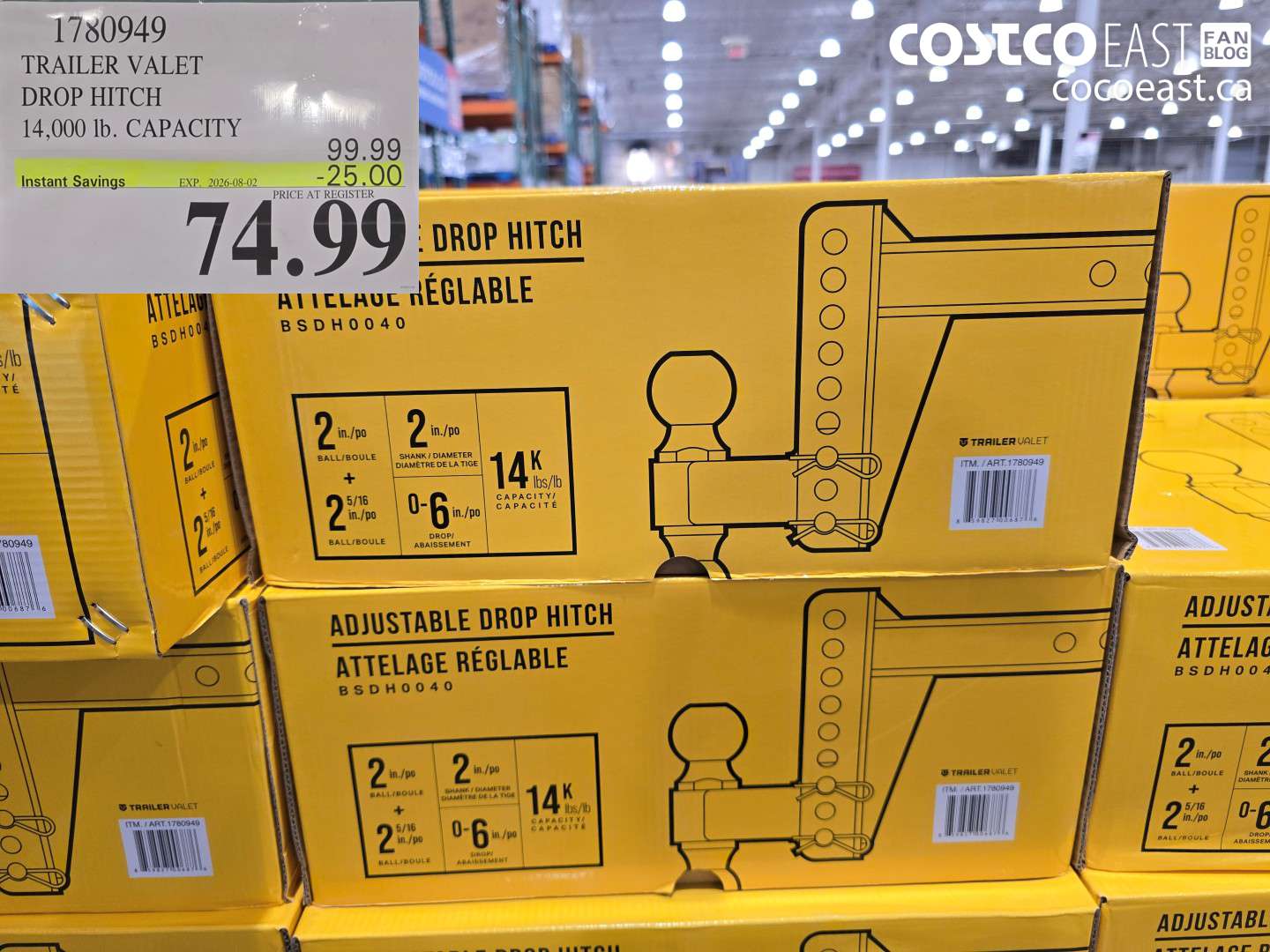 1780949 TRAILER VALET DROP HITCH 14,000 LB. CAPACITY ($25.00 INSTANT SAVINGS EXPIRES ON 2026-08-02) $74.99