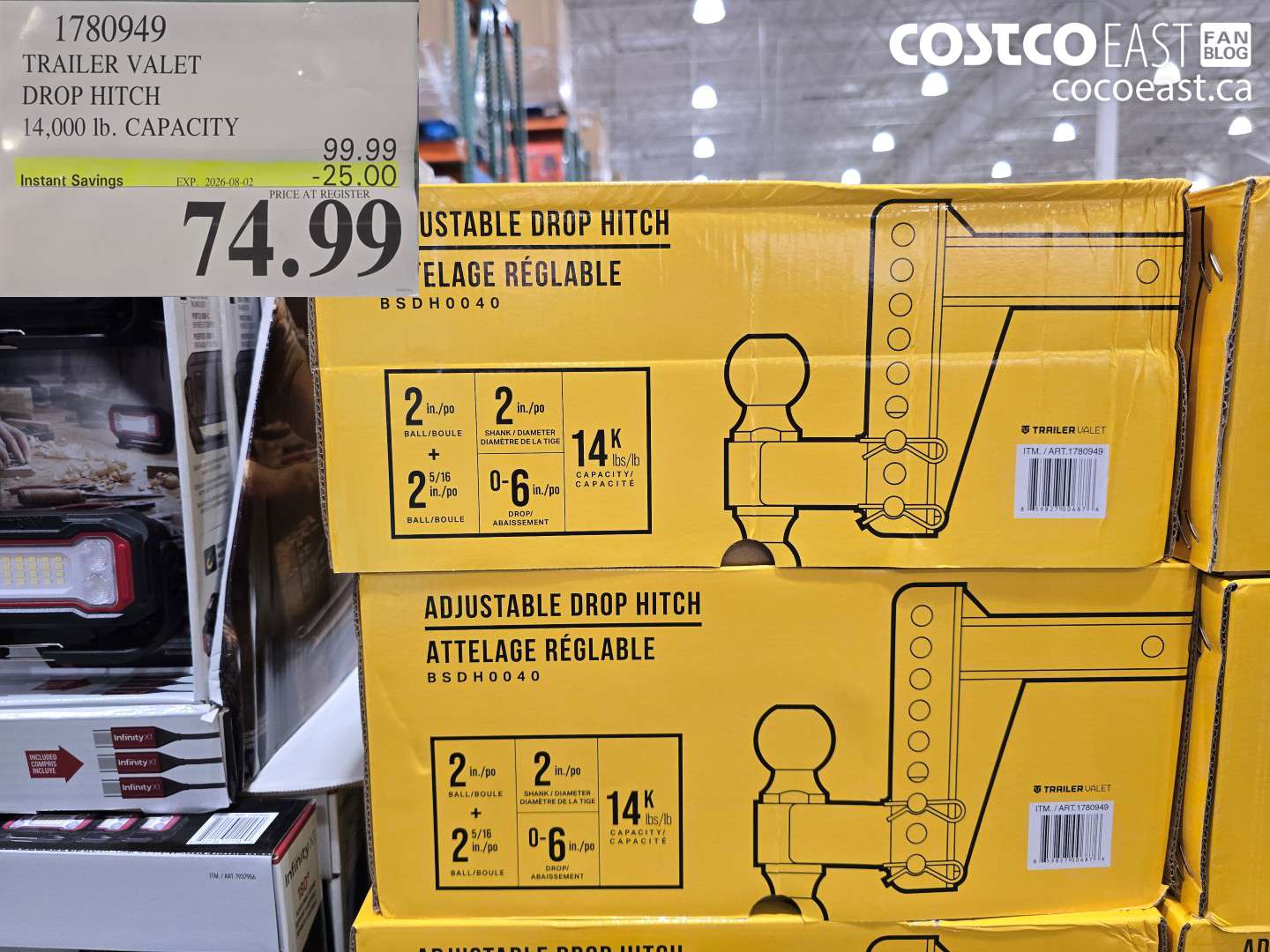 1780949 TRAILER VALET DROP HITCH 14,000 LB. CAPACITY ($25.00 INSTANT SAVINGS EXPIRES ON 2026-08-02) $74.99