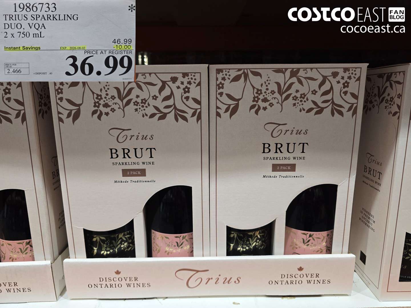 1986733 TRIUS SPARKLING DUO, VQA 2 X 750 ML ($10.00 INSTANT SAVINGS EXPIRES ON 2026-08-02) $36.99