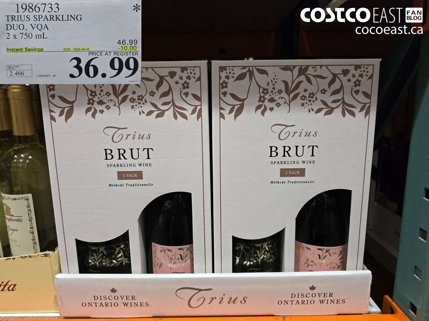 1986733 TRIUS SPARKLING DUO, VQA 2 X 750 ML ($10.00 INSTANT SAVINGS EXPIRES ON 2026-08-02) $36.99