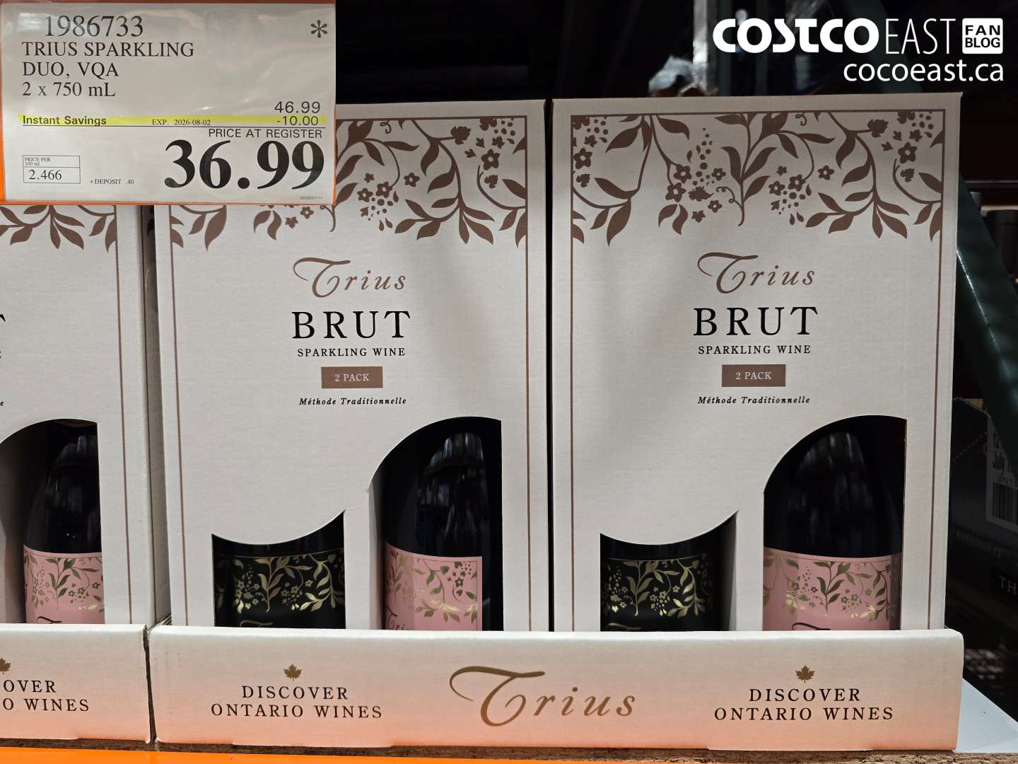 1986733 TRIUS SPARKLING DUO, VQA 2 X 750 ML ($10.00 INSTANT SAVINGS EXPIRES ON 2026-08-02) $36.99