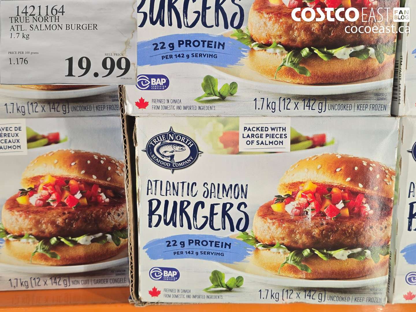 1421164 TRUE NORTH ATL. SALMON BURGER 1.7 KG $19.99
