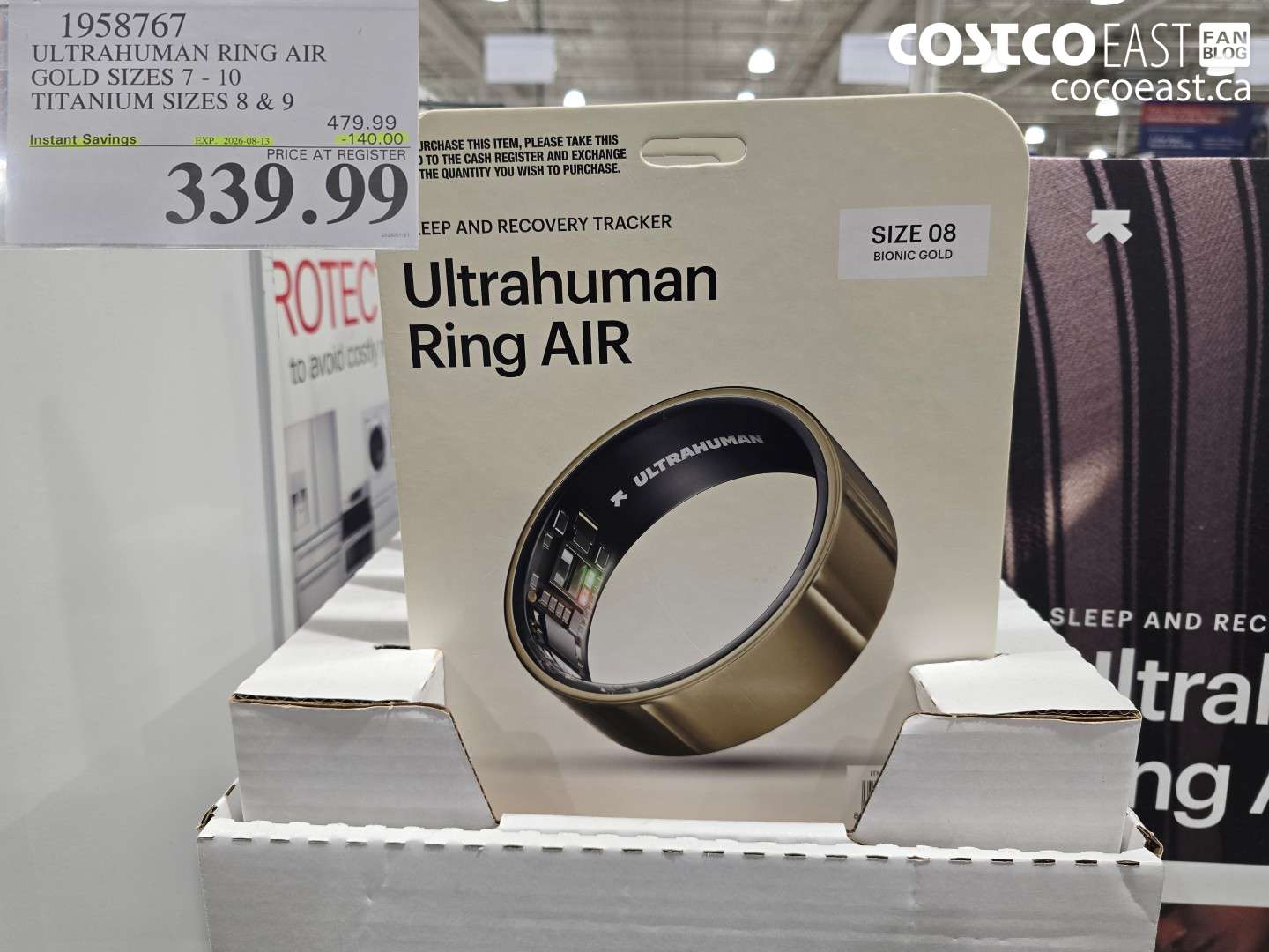 1958767 ULTRAHUMAN RING AIR GOLD SIZES 7 - 10 TITANIUM SIZES 8 & 9 ($140.00 INSTANT SAVINGS EXPIRES ON 2026-08-13) $339.99