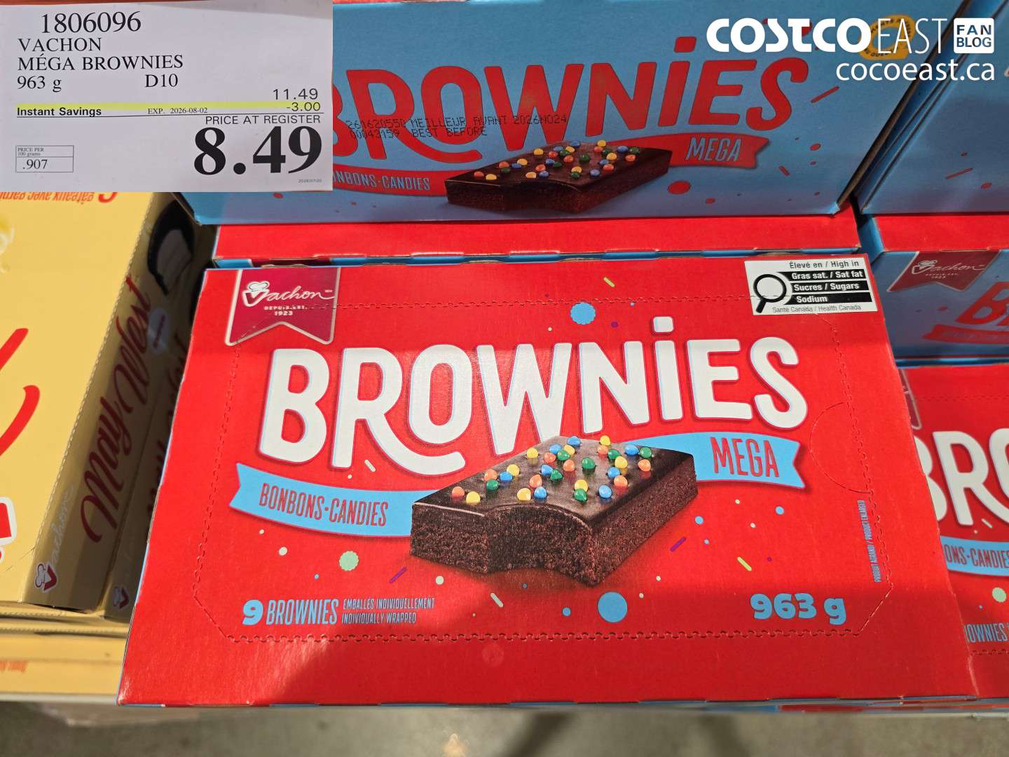 1806096 VACHON MÉGA BROWNIES 963 G ($3.00 INSTANT SAVINGS EXPIRES ON 2026-08-02) $8.49