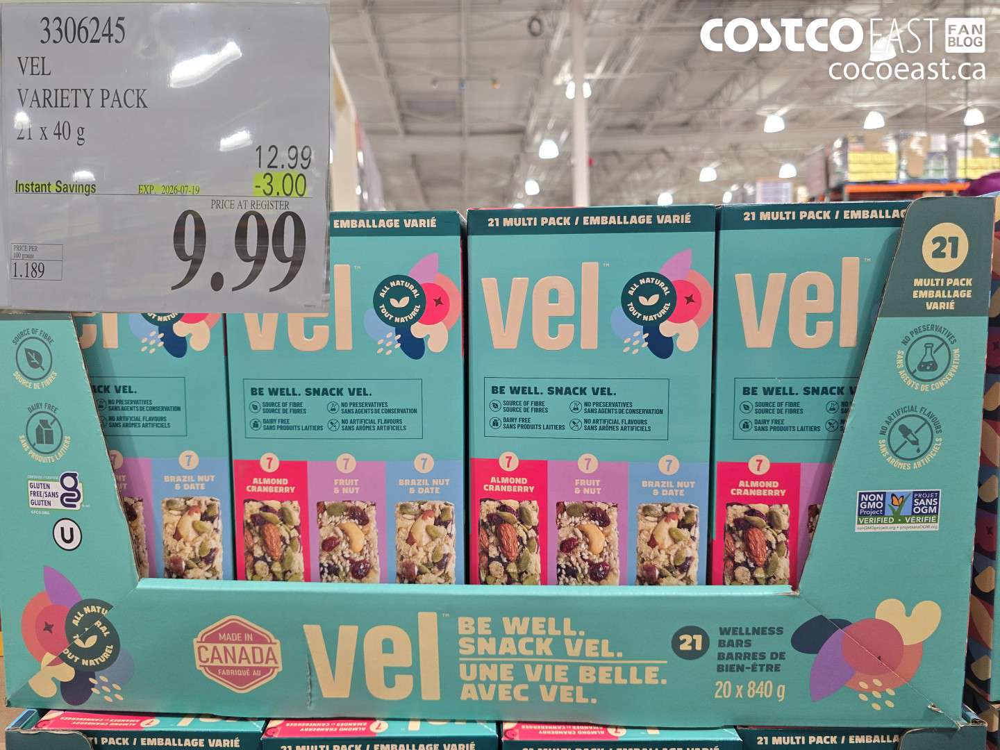 3306245 VEL VARIETY PACK 21 X 40 G ($3.00 INSTANT SAVINGS EXPIRES ON 2026-07-19) $9.99