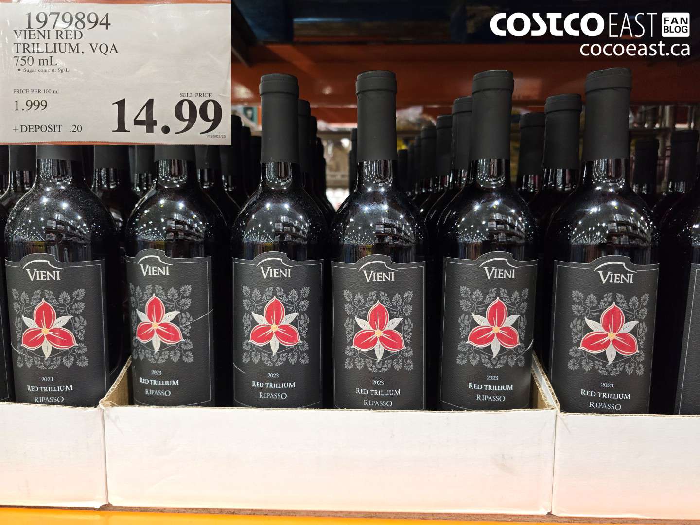 1979894 VIENI RED TRILLIUM, VQA 750 ML $14.99