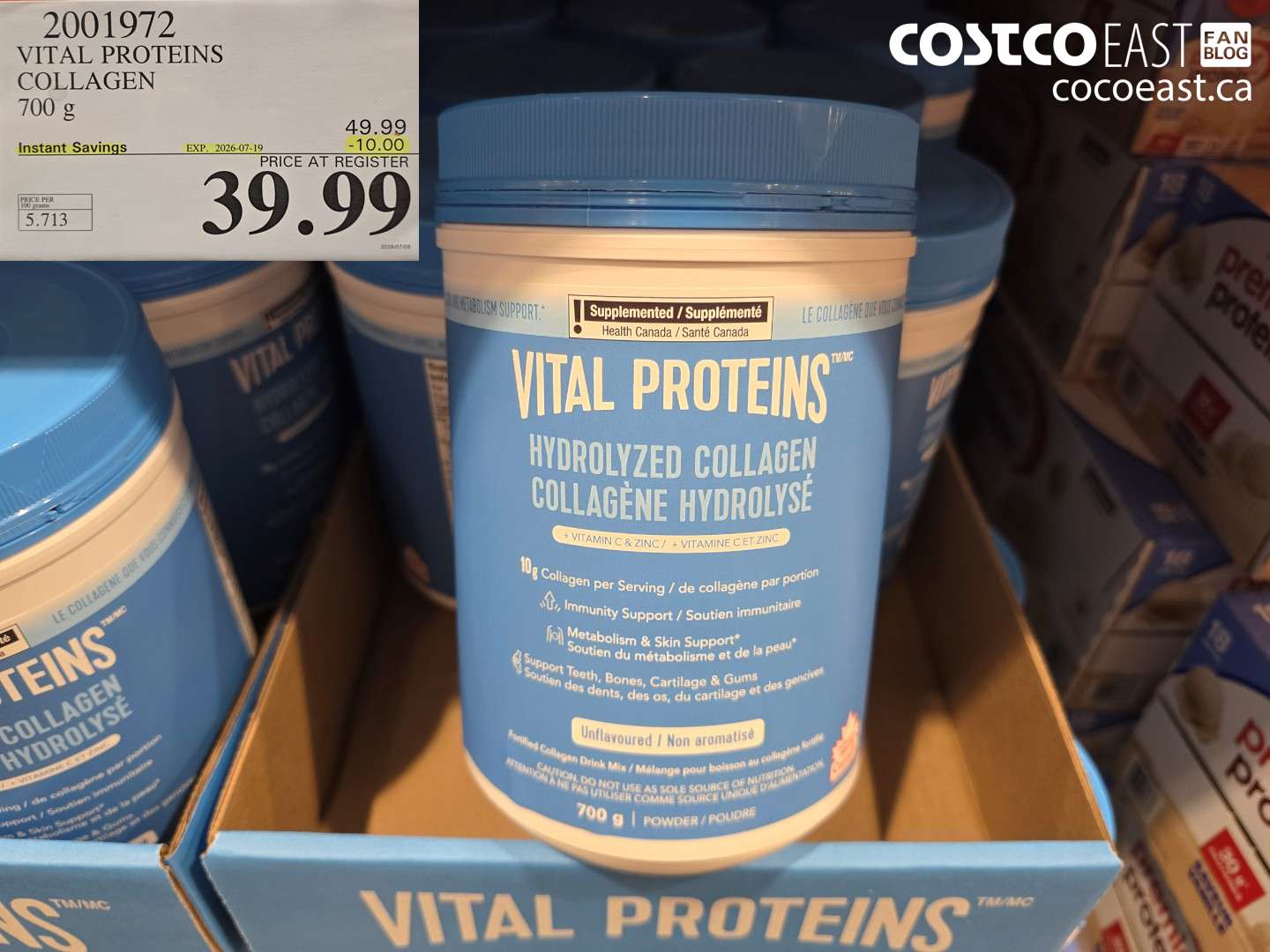 2001972 VITAL PROTEINS COLLAGEN 700 G ($10.00 INSTANT SAVINGS EXPIRES ON 2026-07-19) $39.99