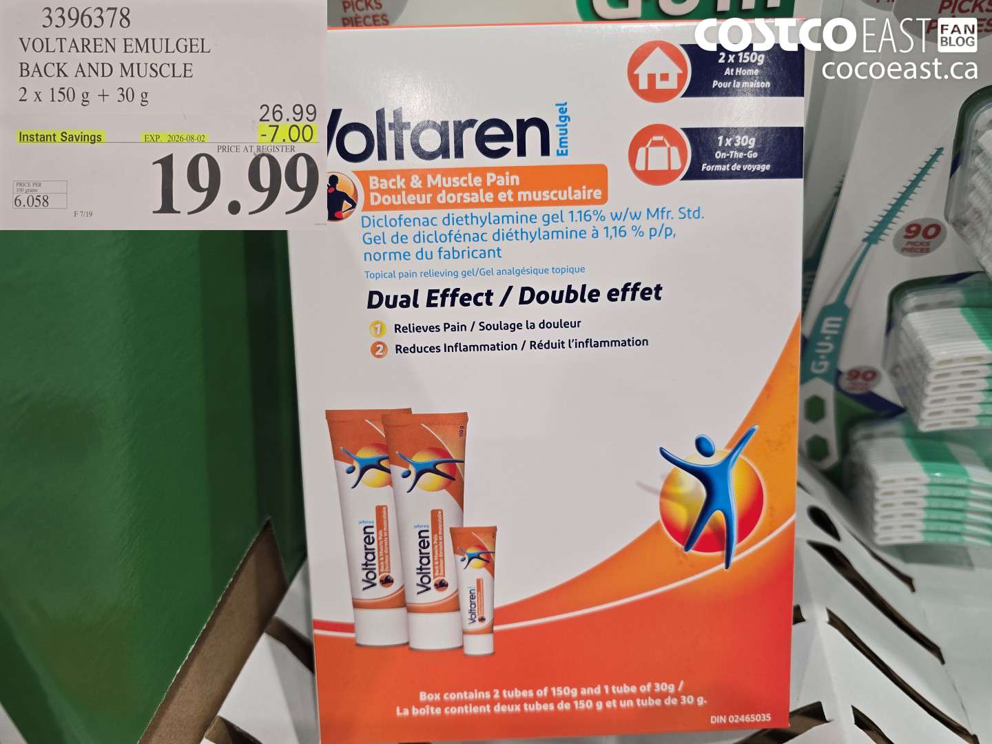 3396378 VOLTAREN EMULGEL BACK AND MUSCLE 2 X 150 G + 30 G ($7.00 INSTANT SAVINGS EXPIRES ON 2026-08-02) $19.99