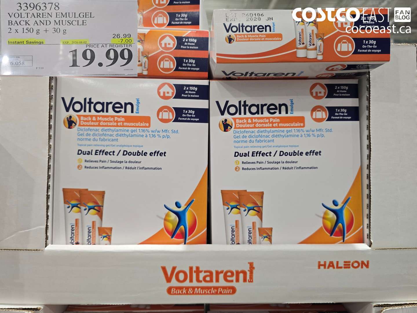 3396378 VOLTAREN EMULGEL BACK AND MUSCLE 2 X 150 G + 30 G ($7.00 INSTANT SAVINGS EXPIRES ON 2026-08-02) $19.99