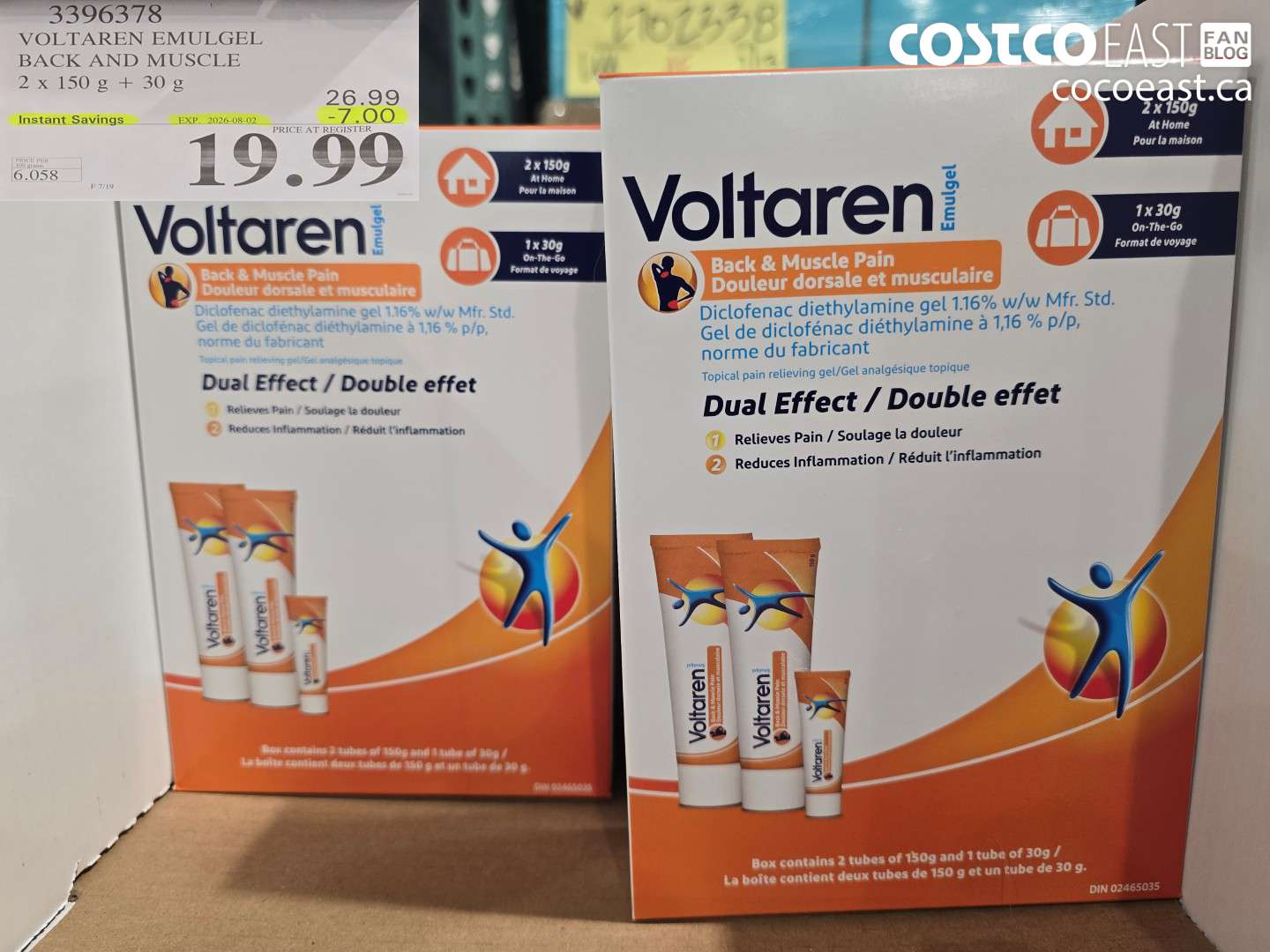 3396378 VOLTAREN EMULGEL BACK AND MUSCLE 2 X 150 G + 30 G ($7.00 INSTANT SAVINGS EXPIRES ON 2026-08-02) $19.99