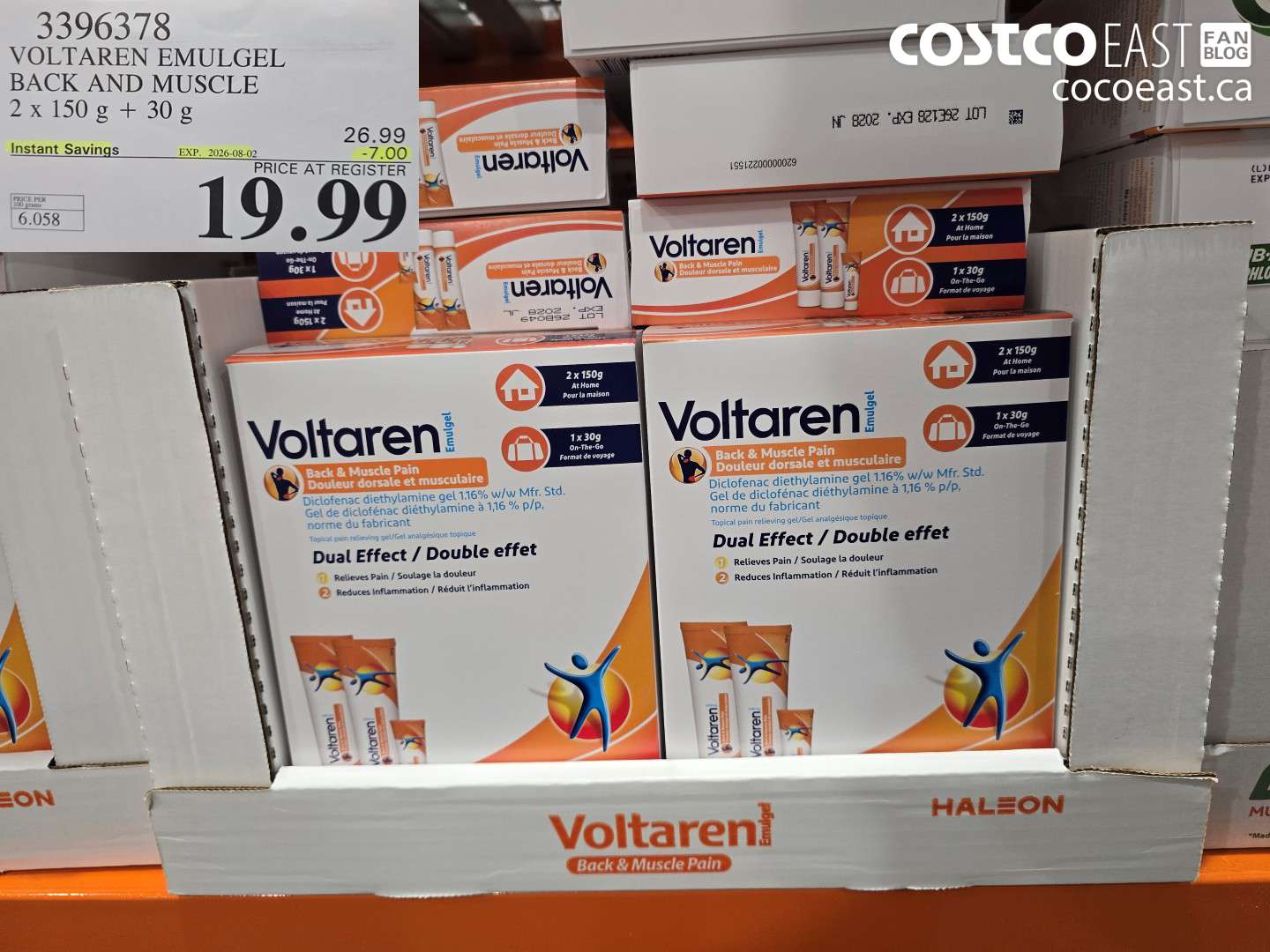 3396378 VOLTAREN EMULGEL BACK AND MUSCLE 2 X 150 G + 30 G ($7.00 INSTANT SAVINGS EXPIRES ON 2026-08-02) $19.99