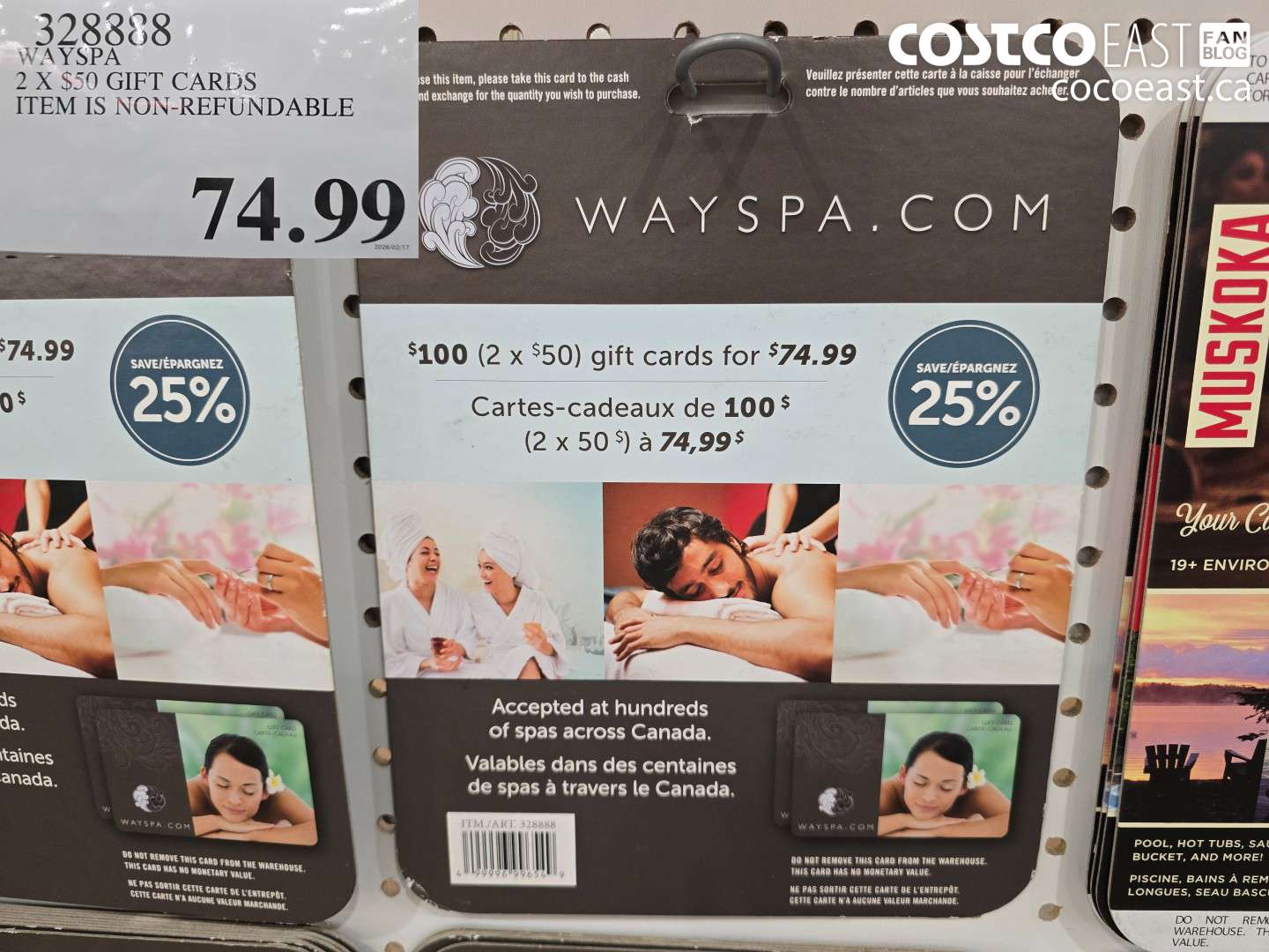 328888 WAYSPA 2 X $50 GIFT CARDS ITEM IS NON-REFUNDABLE $74.99