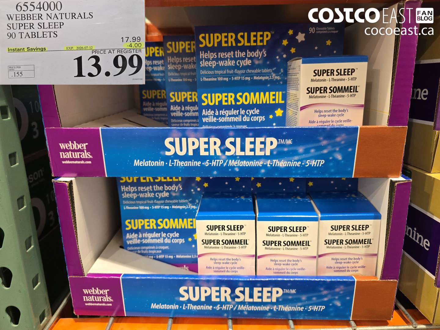 6554000 WEBBER NATURALS SUPER SLEEP 90 TABLETS ($4.00 INSTANT SAVINGS EXPIRES ON 2026-07-12) $13.99