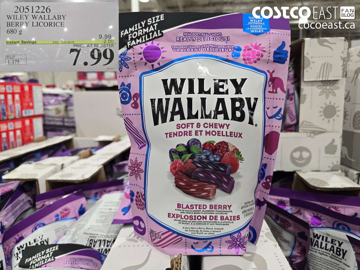 2051226 WILEY WALLABY BERRY LICORICE 680 G ($2.00 INSTANT SAVINGS EXPIRES ON 2026-08-02) $7.99