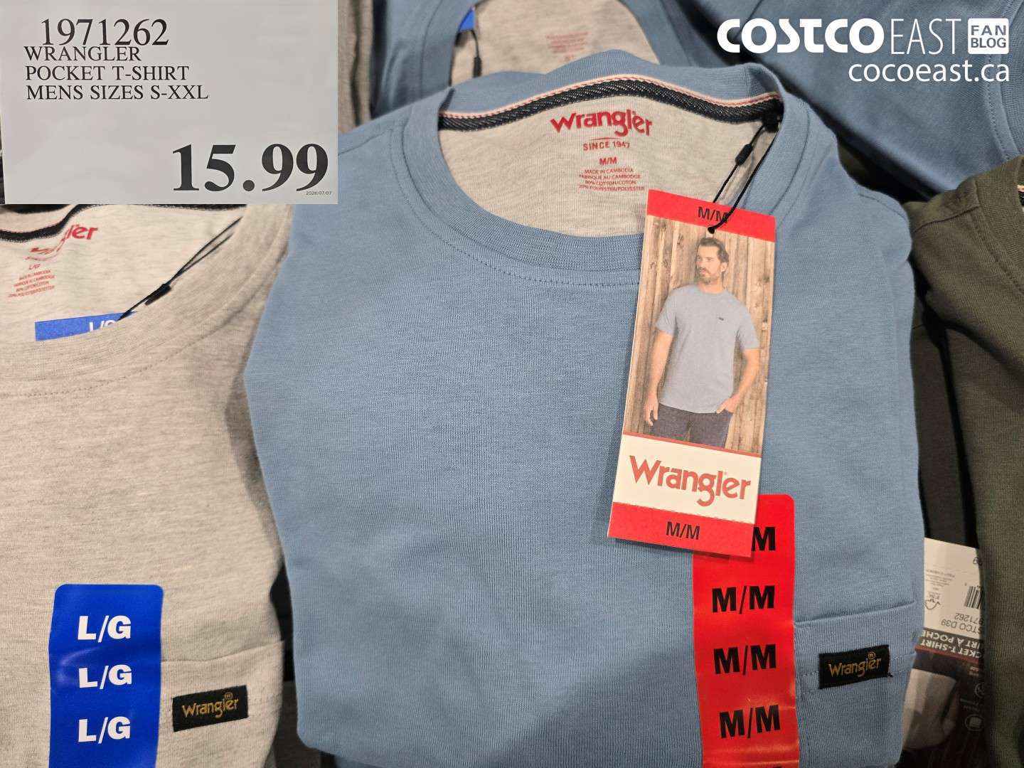 1971262 WRANGLER POCKET T-SHIRT MENS SIZES S-XXL $15.99