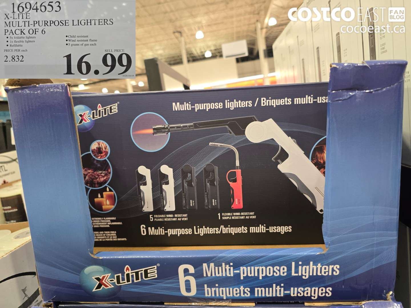 1694653 X-LITE MULTI-PURPOSE LIGHTERS PACK OF 6 $16.99