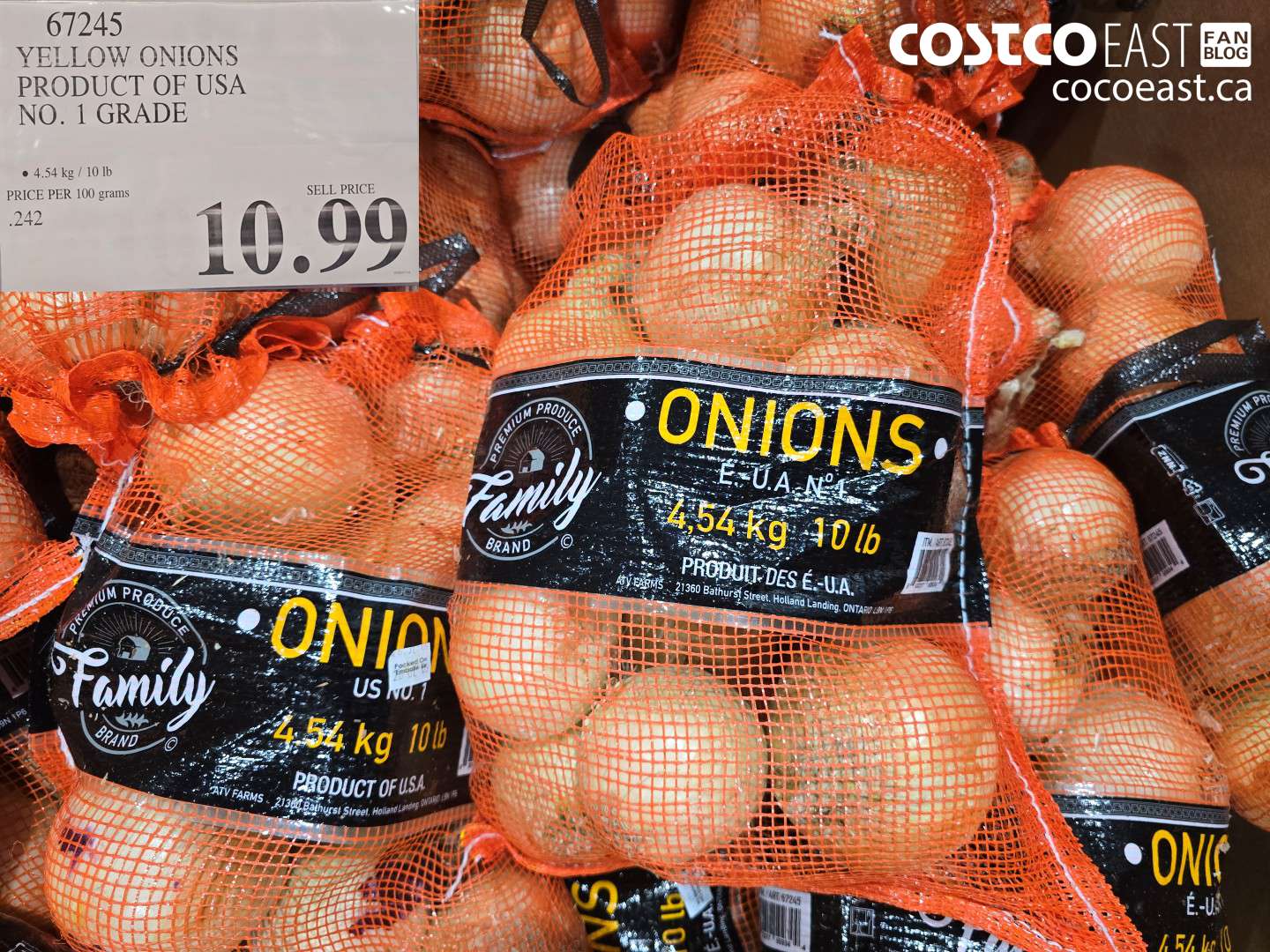 67245 YELLOW ONIONS PRODUCT OF USA NO. 1 GRADE $10.99
