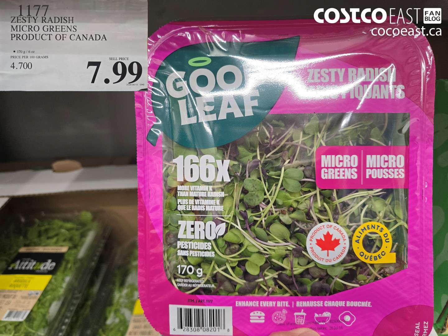 1177 ZESTY RADISH MICRO GREENS PRODUCT OF CANADA $7.99