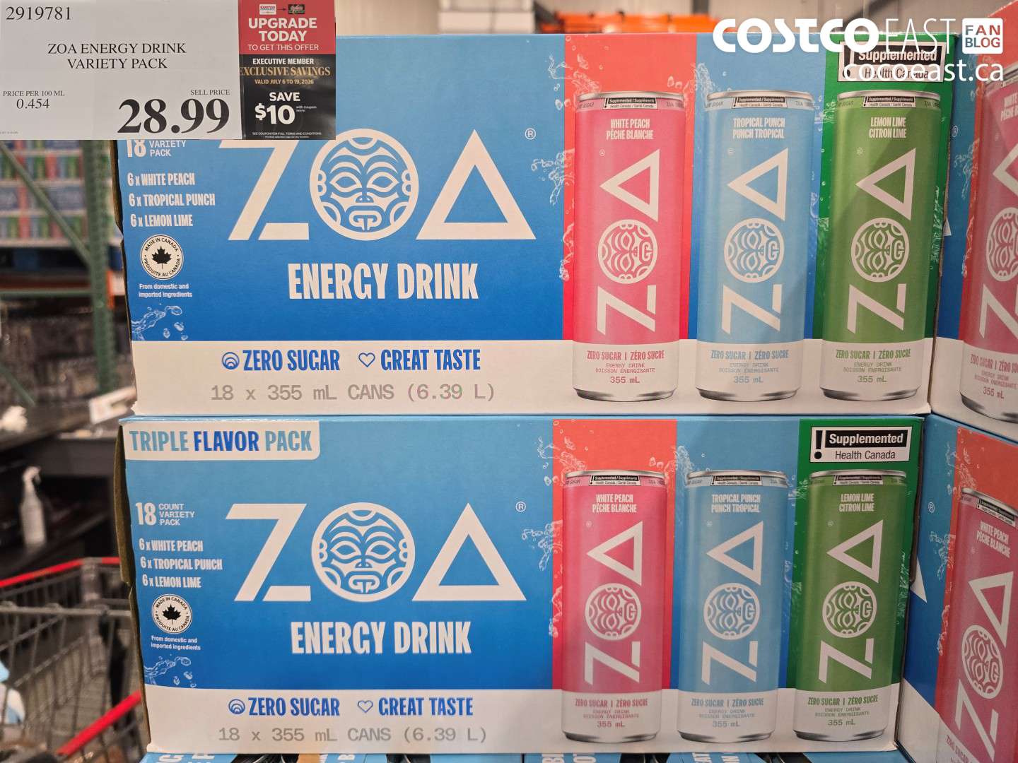 2919781 ZOA ENERGY DRINK VARIETY PACK 10 OFF (EXPIRES ON 2026-07-19) $18.99