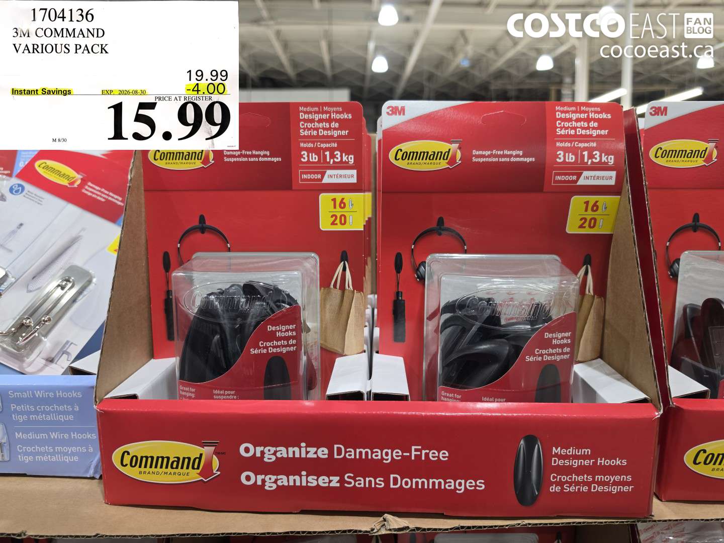 1704136 3M COMMAND VARIOUS PACK ($4.00 INSTANT SAVINGS EXPIRES ON 2026-08-30) $15.99