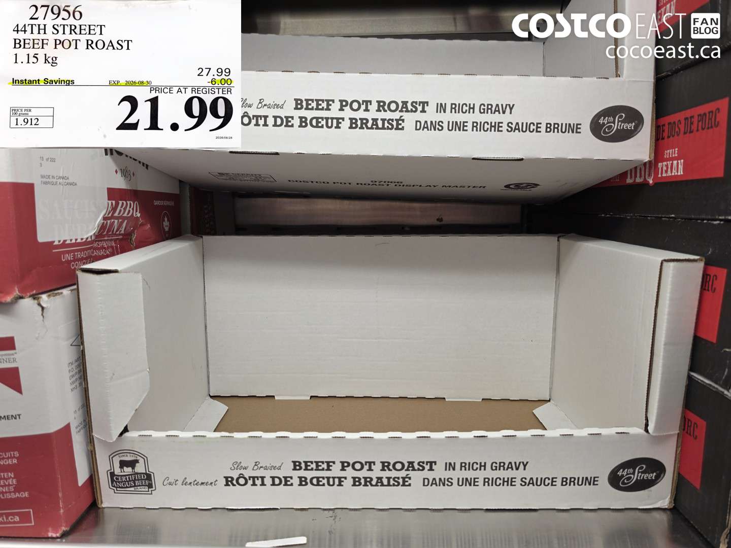 27956 44TH STREET BEEF POT ROAST 1.15 KG ($6.00 INSTANT SAVINGS EXPIRES ON 2026-08-30) $21.99