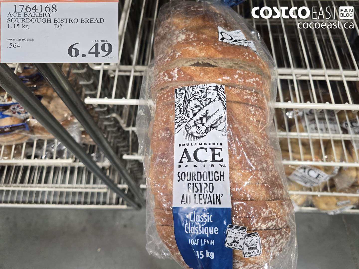 1764168 ACE BAKERY SOURDOUGH BISTRO BREAD 1.15 KG $6.49
