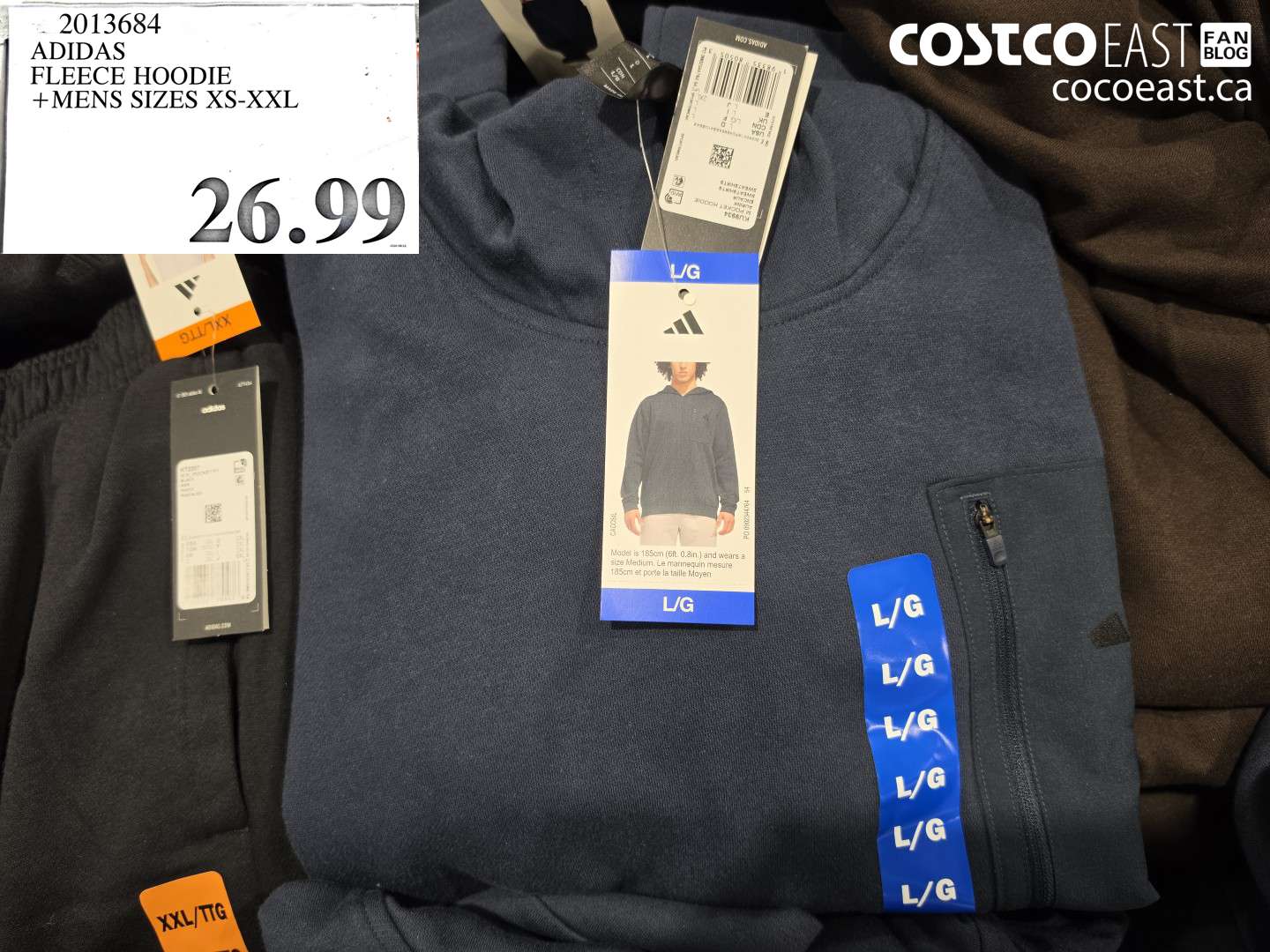 2013684 ADIDAS FLEECE HOODIE + MENS SIZES XS-XXL $26.99