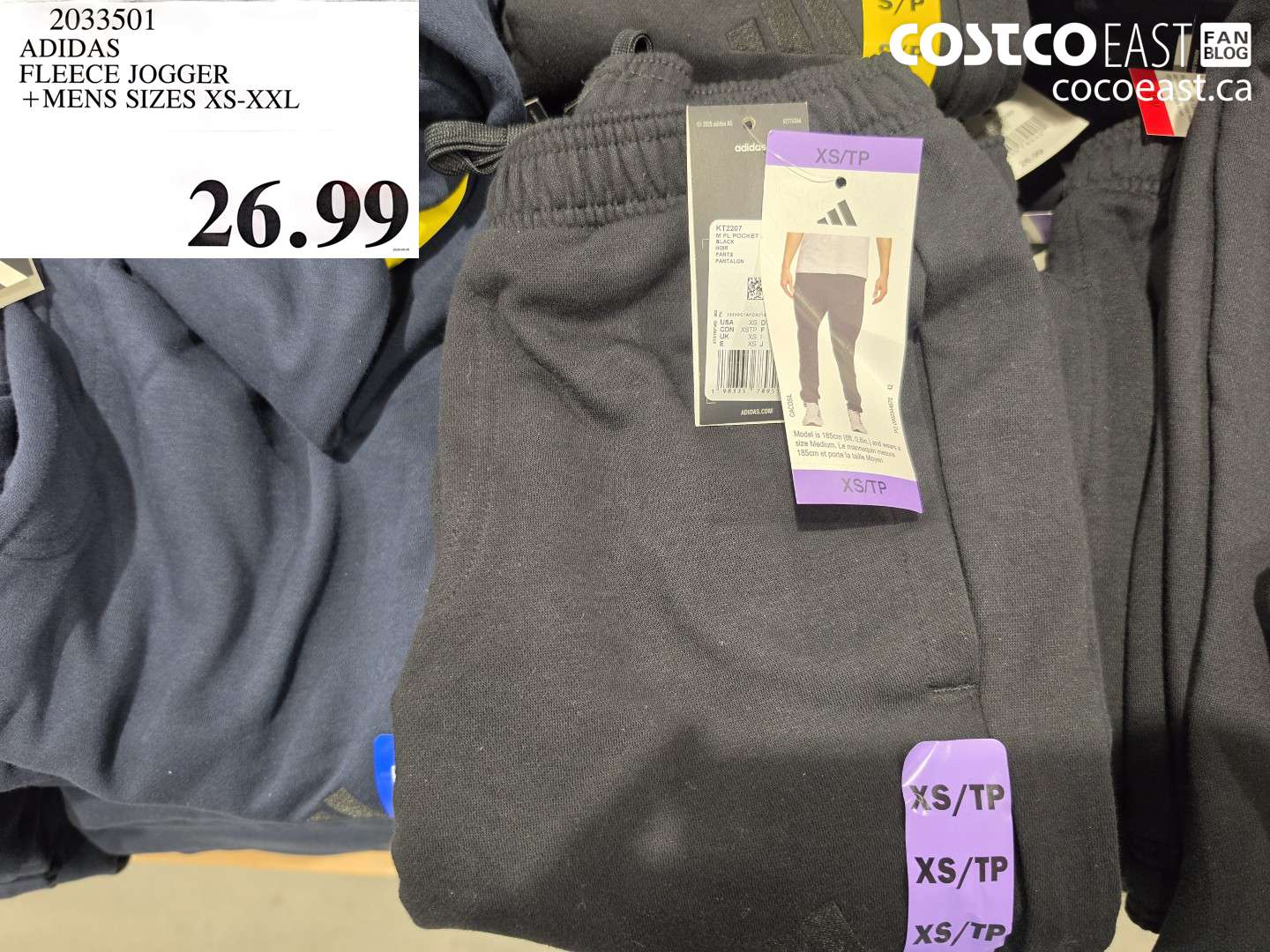 2033501 ADIDAS FLEECE JOGGER +MENS SIZES XS-XXL $26.99